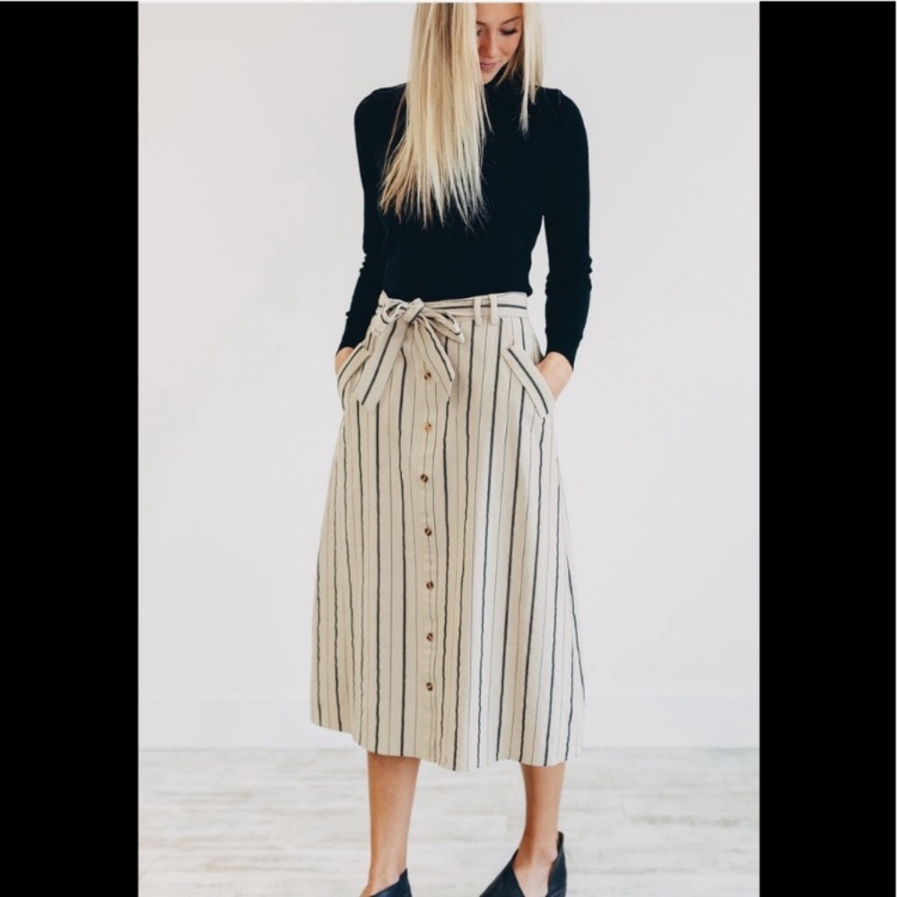 Roolee striped midi skirt